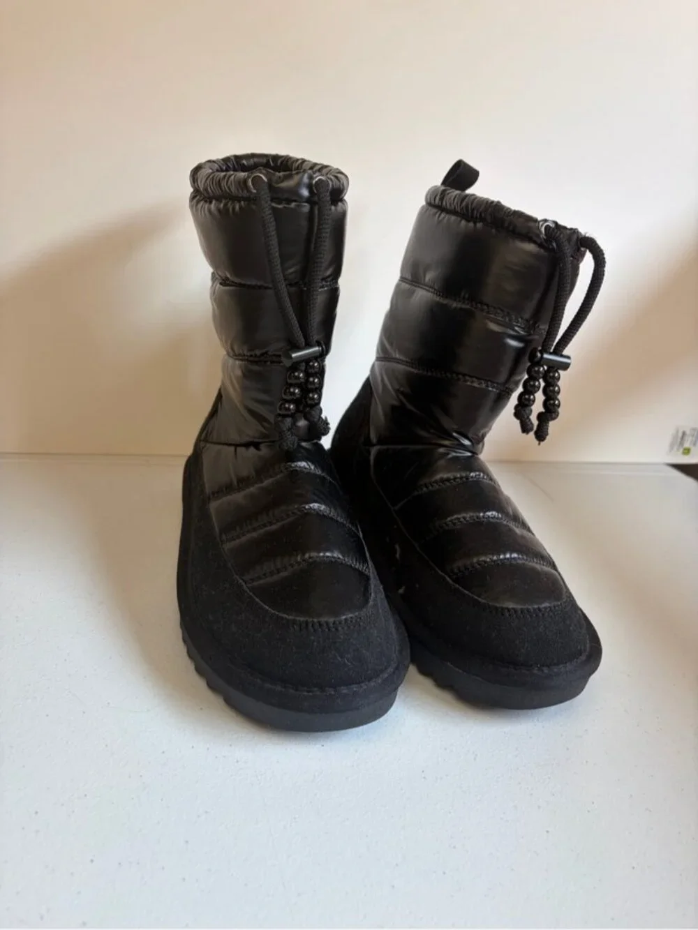Kuiper Waterproof Black Winter Puffer Boots Womens size 9 Faux Fur Lined New